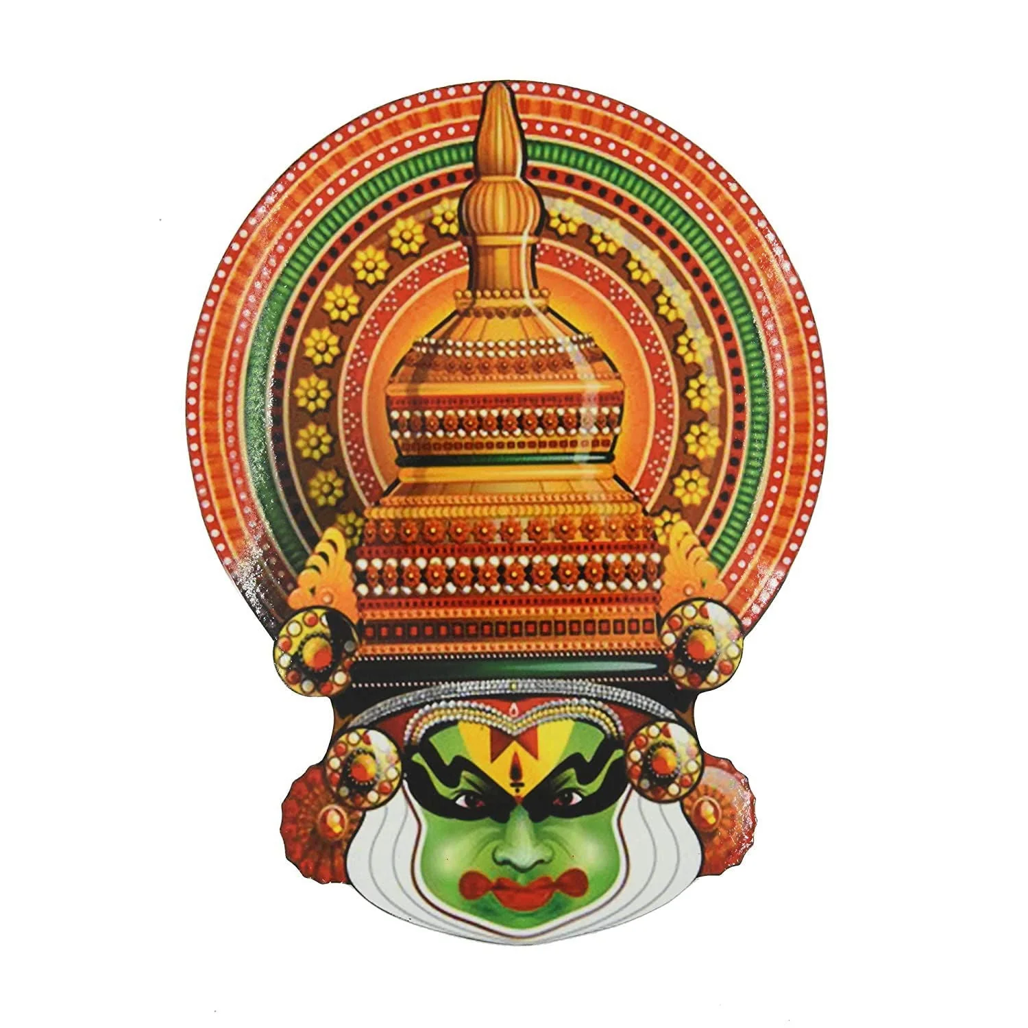 Hand-Painted Wooden Kathakali Mask
